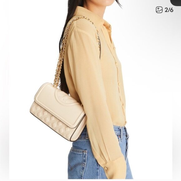 Tory Burch Fleming Small Quilted Leather Convertible Shoulder Bag - Picture 12 of 13